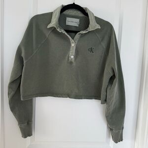 CALVIN KLEIN | cropped polo sweatshirt